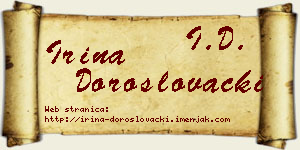 Irina Doroslovački vizit kartica